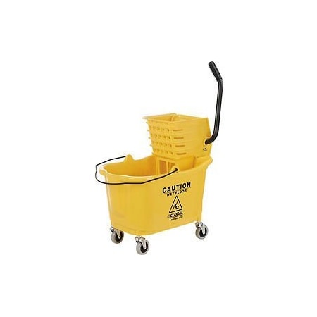 Global Industrial„¢ Mop Bucket And Wringer Combo 38 Qt., Side Press, Yellow